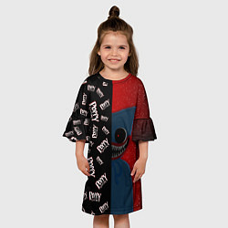Платье клеш для девочки Poppy Playtime Half Pattern Half Face, цвет: 3D-принт — фото 2