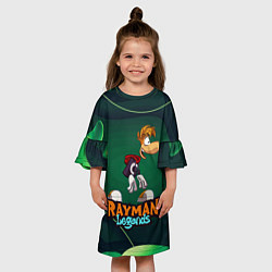 Платье клеш для девочки Rayman Legends Green, цвет: 3D-принт — фото 2