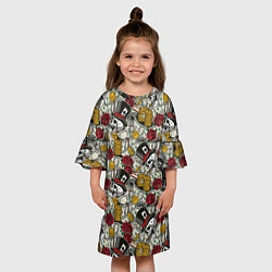 Платье клеш для девочки Азартные Игры Казино, цвет: 3D-принт — фото 2