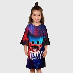 Платье клеш для девочки ХАГИ ВАГИ В КОСМОСЕ POPPY PLAYTIME SPACE, цвет: 3D-принт — фото 2