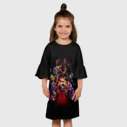 Платье клеш для девочки Five Nights at Freddys: Security Breach персонажи, цвет: 3D-принт — фото 2