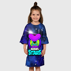 Платье клеш для девочки Eve Ева в космосе BrawlStars, цвет: 3D-принт — фото 2