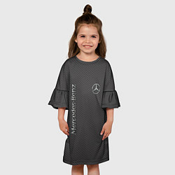 Платье клеш для девочки Mercedes карбоновые полосы, цвет: 3D-принт — фото 2