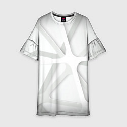 Платье клеш для девочки Паутина Белая 3D 2022, цвет: 3D-принт