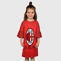 Платье клеш для девочки Ac milan милан, цвет: 3D-принт — фото 2