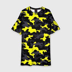 Платье клеш для девочки Black Camo, цвет: 3D-принт