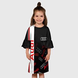Платье клеш для девочки Ауди audi sport, цвет: 3D-принт — фото 2