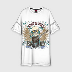 Платье клеш для девочки ROCKNROLL музыкант, цвет: 3D-принт