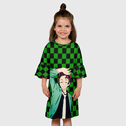 Платье клеш для девочки ТАНДЖИРО В СОВРЕМЕННОСТИ КЛИНОК, цвет: 3D-принт — фото 2