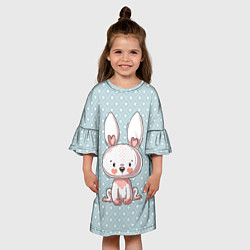 Платье клеш для девочки Маленький зайчик, цвет: 3D-принт — фото 2