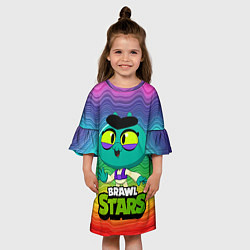 Платье клеш для девочки Eve BrawlStars Радуга, цвет: 3D-принт — фото 2