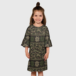 Платье клеш для девочки Камуфляжный Свитер Алатырь, цвет: 3D-принт — фото 2