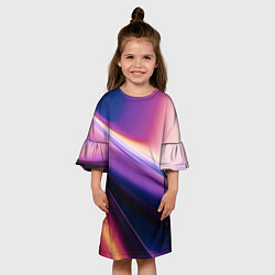 Платье клеш для девочки Градиент Абстрактный Фон, цвет: 3D-принт — фото 2