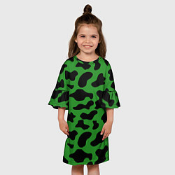 Платье клеш для девочки Армейский камуфляж, цвет: 3D-принт — фото 2