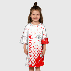 Платье клеш для девочки Toyota брызги, цвет: 3D-принт — фото 2