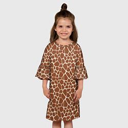 Платье клеш для девочки Шкура Жирафа - Giraffe, цвет: 3D-принт — фото 2
