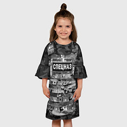 Платье клеш для девочки Бронежилет - спецназ России, цвет: 3D-принт — фото 2