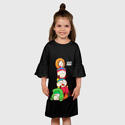 Платье клеш для девочки Южный парк персонажи - South Park, цвет: 3D-принт — фото 2