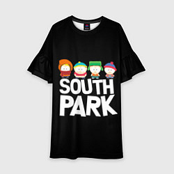 Платье клеш для девочки Южный парк мультфильм - персонажи, цвет: 3D-принт