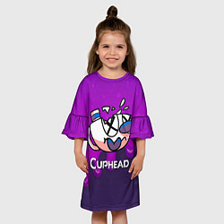 Платье клеш для девочки Cuphead Разбитая чашечка, цвет: 3D-принт — фото 2