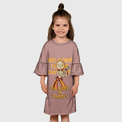 Платье клеш для девочки Five Nights at Freddys: Security Breach - Воспитат, цвет: 3D-принт — фото 2