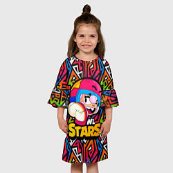 Платье клеш для девочки Бонни Bonny значок Brawl Stars, цвет: 3D-принт — фото 2