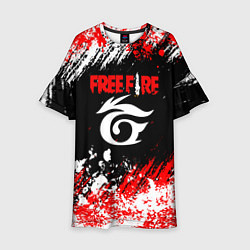 Платье клеш для девочки Free Fire брызги красок, цвет: 3D-принт