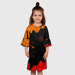 Платье клеш для девочки Half-life потёки, цвет: 3D-принт — фото 2