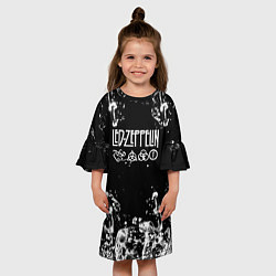 Платье клеш для девочки LED ZEPPELIN texture вода, цвет: 3D-принт — фото 2