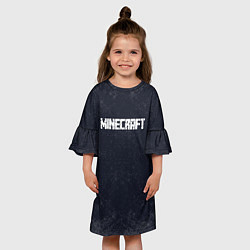 Платье клеш для девочки Майнкрафт MineCraft текстура, цвет: 3D-принт — фото 2