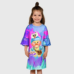 Платье клеш для девочки Яркая Лалафанфан, цвет: 3D-принт — фото 2
