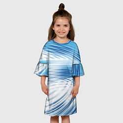 Платье клеш для девочки Круги на воде Океан Wave, цвет: 3D-принт — фото 2
