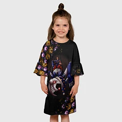 Платье клеш для девочки Five Nights at Freddys: Security Breach Луна патте, цвет: 3D-принт — фото 2
