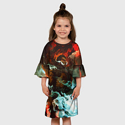 Платье клеш для девочки BERSERK В ПЕПЛЕ, цвет: 3D-принт — фото 2