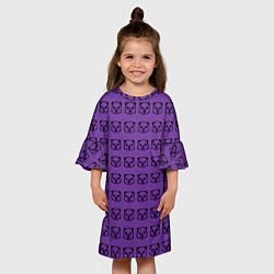 Платье клеш для девочки Purple Panda, цвет: 3D-принт — фото 2