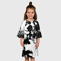 Платье клеш для девочки Чернильные брызги, цвет: 3D-принт — фото 2