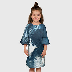 Платье клеш для девочки Texture of dark waves, цвет: 3D-принт — фото 2