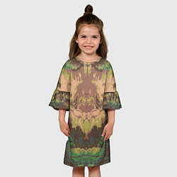 Платье клеш для девочки Цветной,абстрактный, графический рисунок, цвет: 3D-принт — фото 2