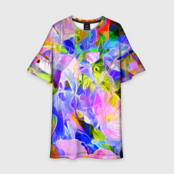 Платье клеш для девочки Красочный цветочный узор Весна - Лето 2023 Colorfu, цвет: 3D-принт