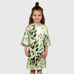 Платье клеш для девочки Цветы Липовый Сад, цвет: 3D-принт — фото 2