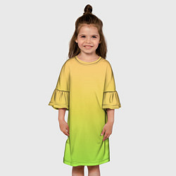 Платье клеш для девочки GRADIEND YELLOW-GREEN, цвет: 3D-принт — фото 2