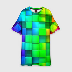 Детское платье РАЗНОЦВЕТНЫЕ КУБИКИ MULTICOLORED CUBES