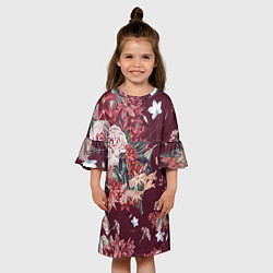 Платье клеш для девочки Цветы Прекрасный Букет, цвет: 3D-принт — фото 2