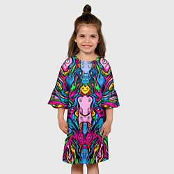 Платье клеш для девочки ОПТИЧЕСКАЯ ИЛЛЮЗИЯ СУЩЕСТВ, цвет: 3D-принт — фото 2