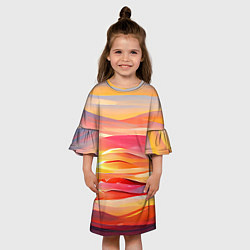 Платье клеш для девочки Закатное солнце, цвет: 3D-принт — фото 2