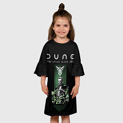 Платье клеш для девочки Dune: Spice Wars фракция атрейдесы, цвет: 3D-принт — фото 2