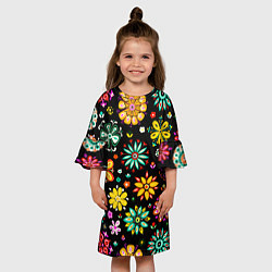 Платье клеш для девочки MULTICOLORED FLOWERS, цвет: 3D-принт — фото 2