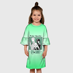 Платье клеш для девочки SPY X FAMILY СЕМЬЯ ШПИОНА АНИМЕ, цвет: 3D-принт — фото 2