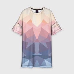 Платье клеш для девочки Полигональная свежесть 2022, цвет: 3D-принт