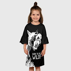 Платье клеш для девочки Cougar Born be wild!, цвет: 3D-принт — фото 2